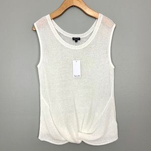 Splendid Knot Front Sleeveless Top Scoop Neck